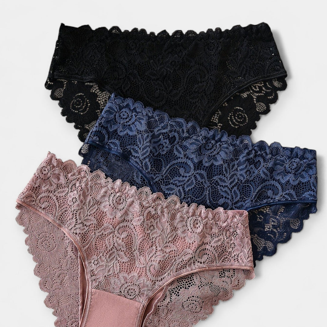 Σετ 3 Σλιπ με Δαντέλα