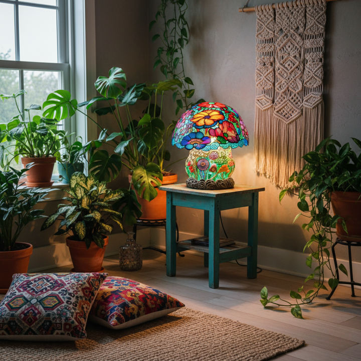 Lampa grzybowa z efektem mrożenia