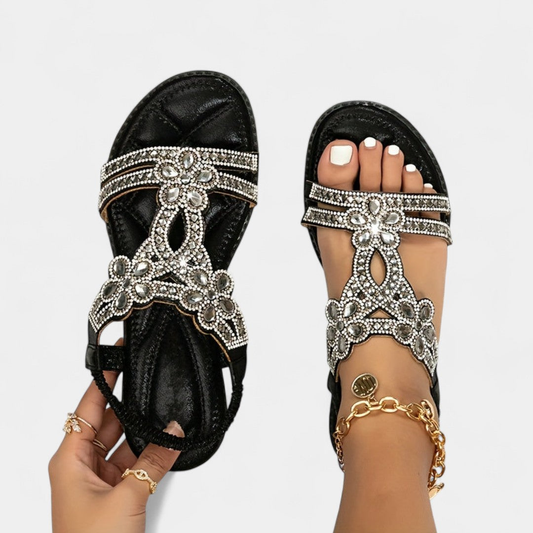 Βιολέτα - Σανδάλια μποέμ με ορθοπεδική στήριξη για όλη την ημέρα