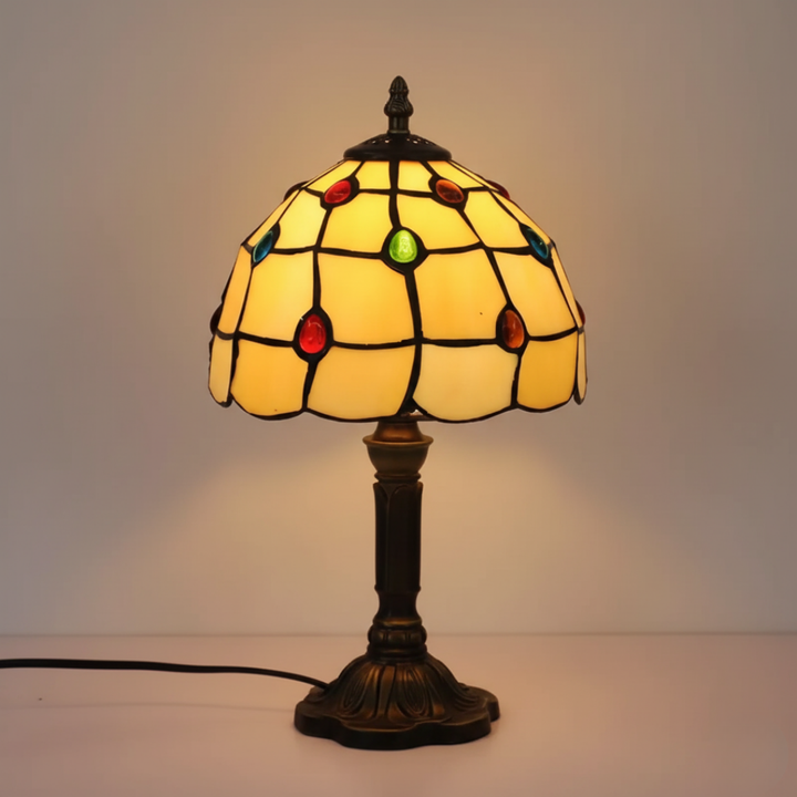 Lampa stołowa witrażowa art déco