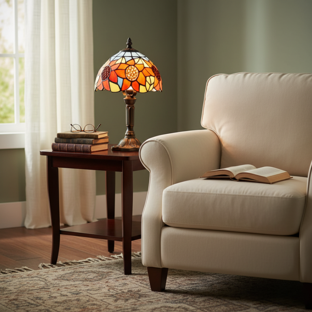 Klasyczna lampa stołowa inspirowana barokiem