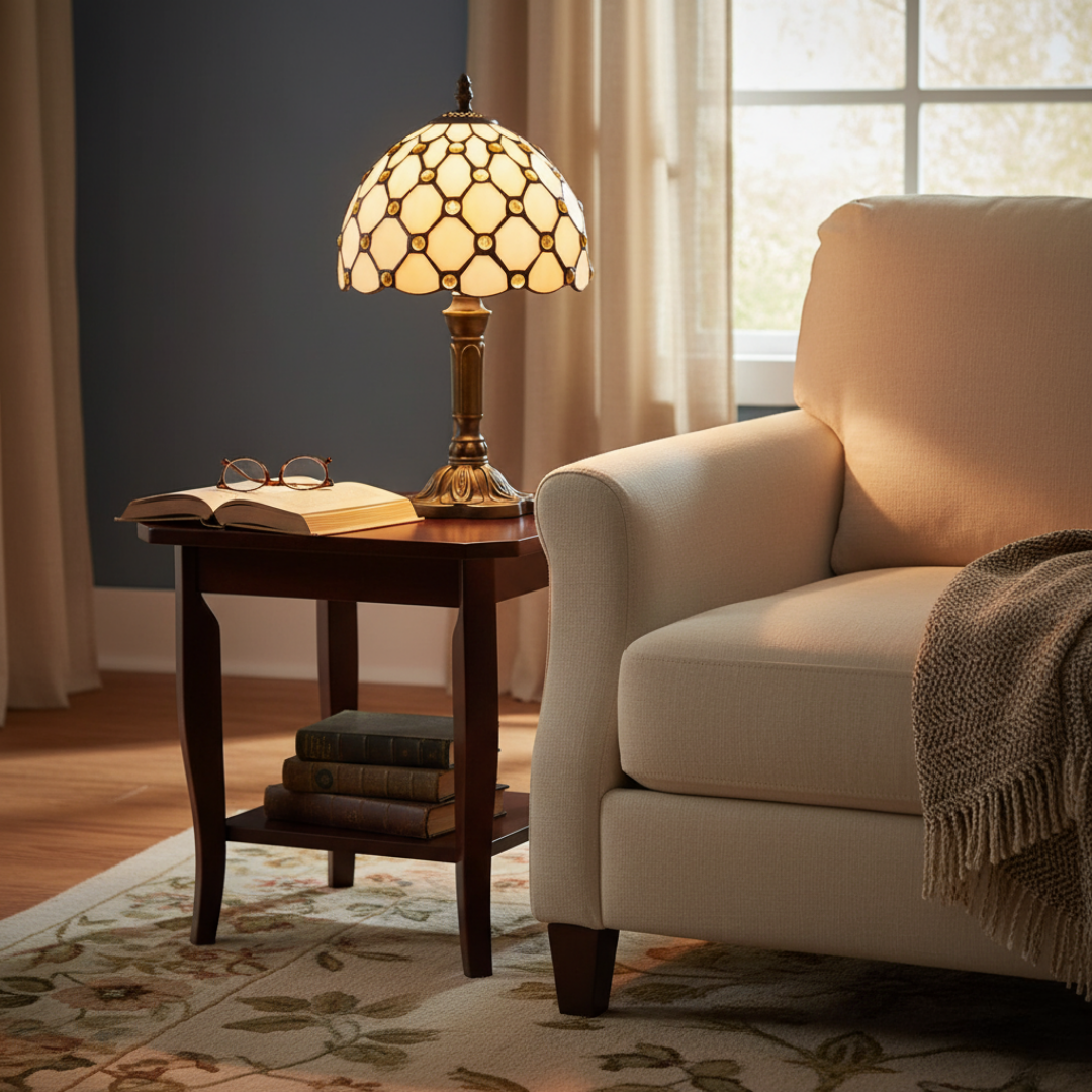 Luksusowa barokowa lampa stołowa vintage