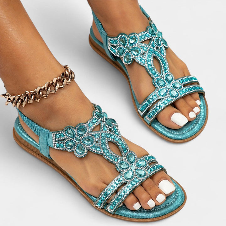 Βιολέτα - Σανδάλια μποέμ με ορθοπεδική στήριξη για όλη την ημέρα