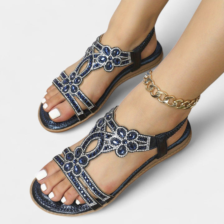 Βιολέτα - Σανδάλια μποέμ με ορθοπεδική στήριξη για όλη την ημέρα