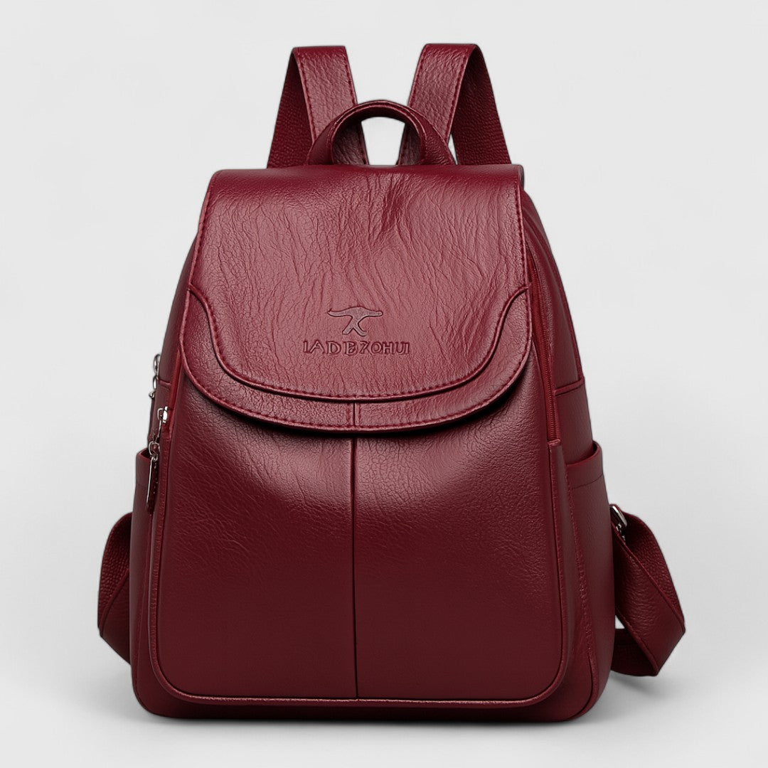 Καλλιστώ - Δερμάτινο σακίδιο πλάτης με αντικλεπτικό σχέδιο και στυλ