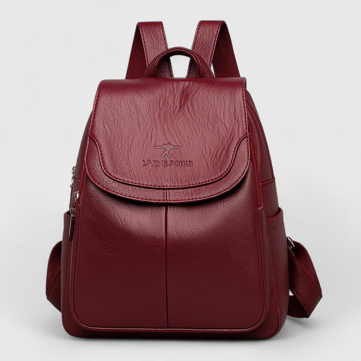 Καλλιστώ - Δερμάτινο σακίδιο πλάτης με αντικλεπτικό σχέδιο και στυλ