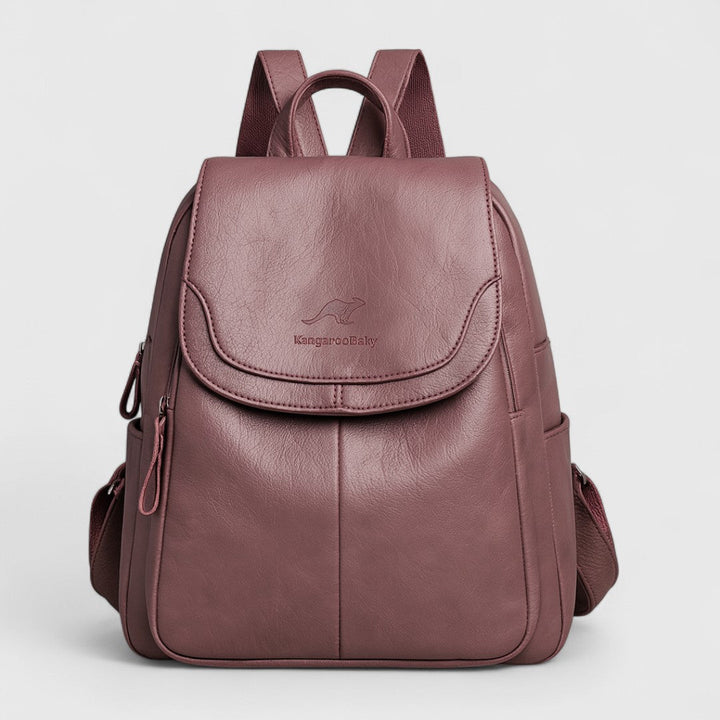 Καλλιστώ - Δερμάτινο σακίδιο πλάτης με αντικλεπτικό σχέδιο και στυλ