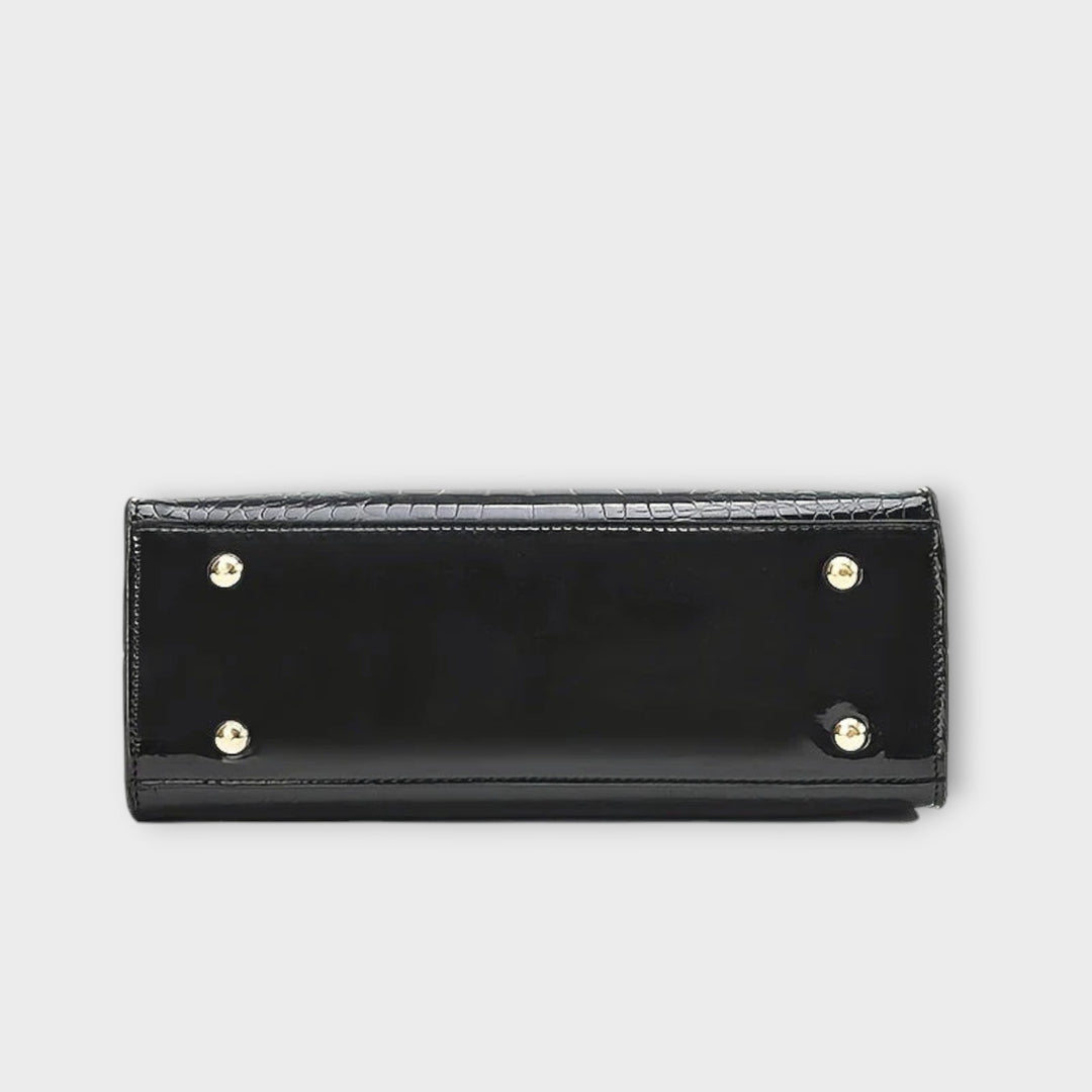 Γυαλιστερή Τσάντα Croco Χειρός