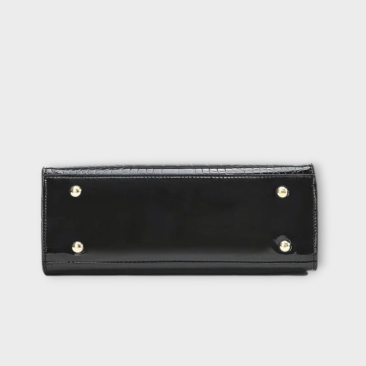 Γυαλιστερή Τσάντα Croco Χειρός