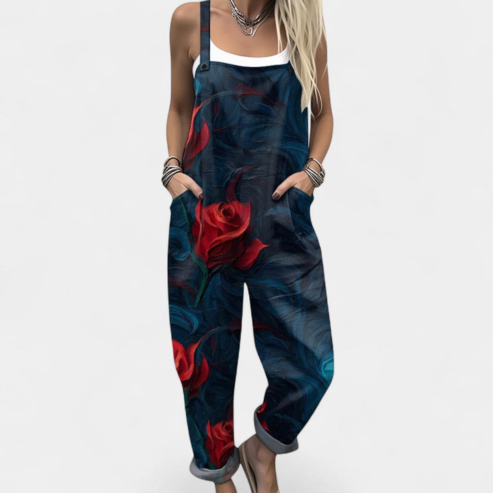 Ουρανία - λουλουδάτη σαλοπέτα με τσέπες για άνετες boho εμφανίσεις την άνοιξη και το καλοκαίρι