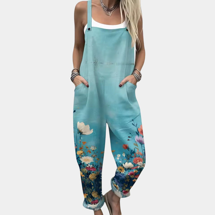 Δωροθέα - Ολόσωμη φόρμα με μοτίβο λεβάντας και καλοκαιρινή αέρινη άνεση