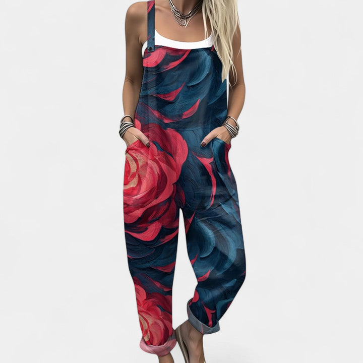 Ουρανία - λουλουδάτη σαλοπέτα με τσέπες για άνετες boho εμφανίσεις την άνοιξη και το καλοκαίρι