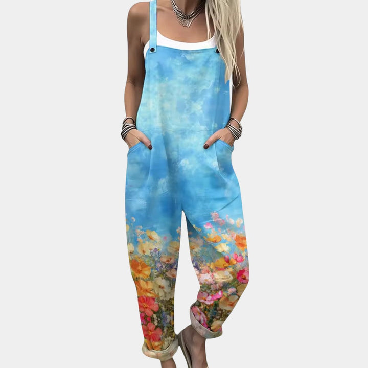 Δωροθέα - Ολόσωμη φόρμα με μοτίβο λεβάντας και καλοκαιρινή αέρινη άνεση