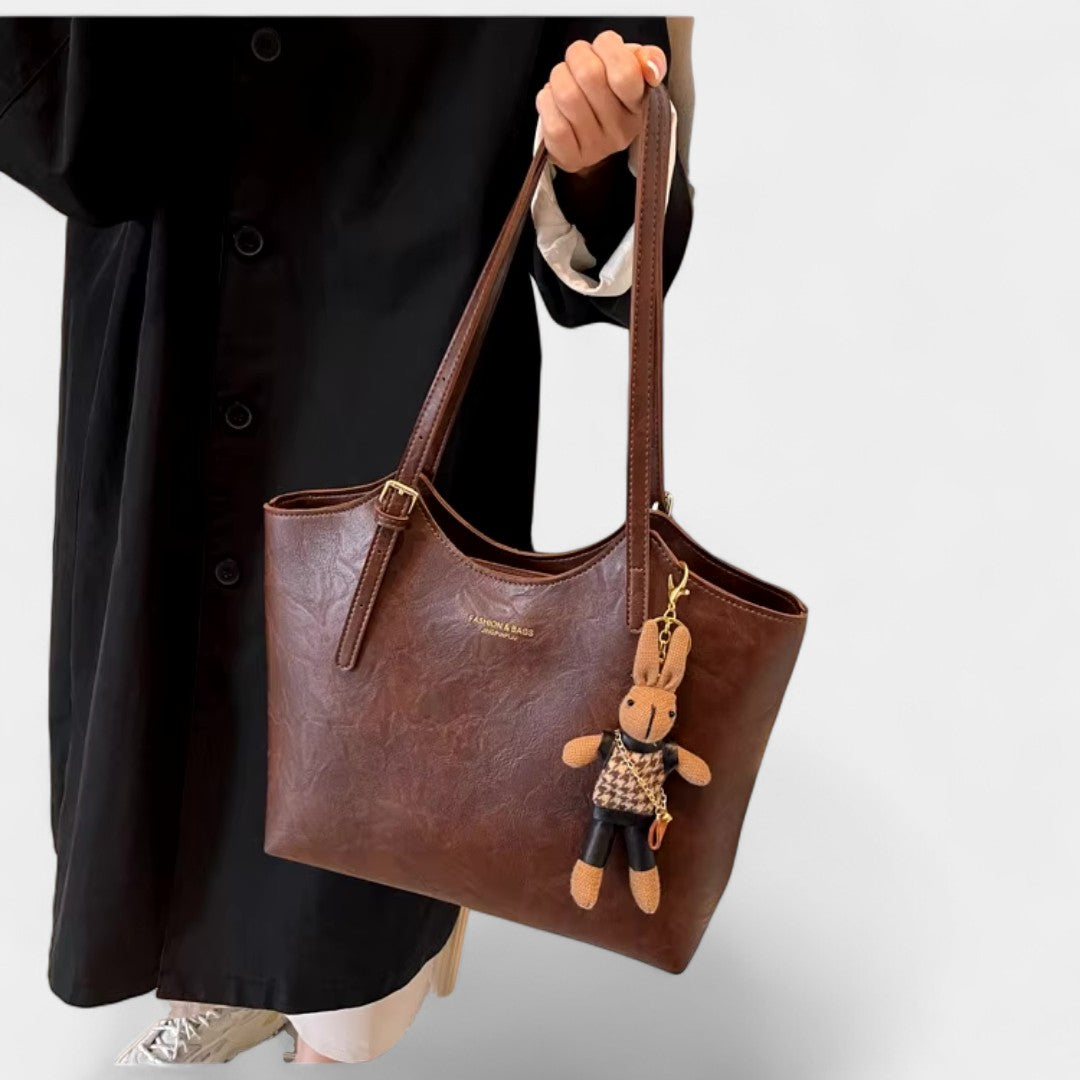 Γλυκερία - Κομψή τσάντα ώμου με vintage φινίρισμα