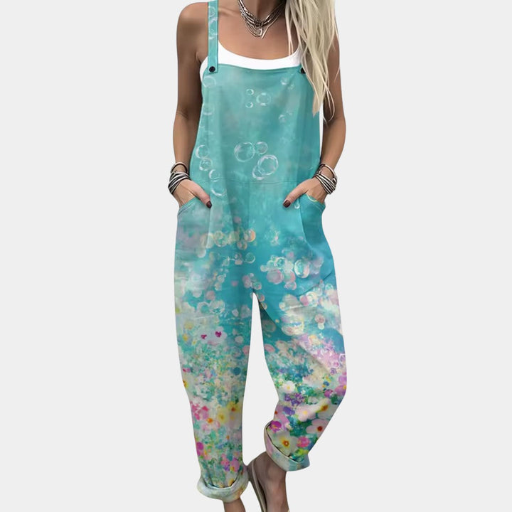 Δωροθέα - Ολόσωμη φόρμα με μοτίβο λεβάντας και καλοκαιρινή αέρινη άνεση