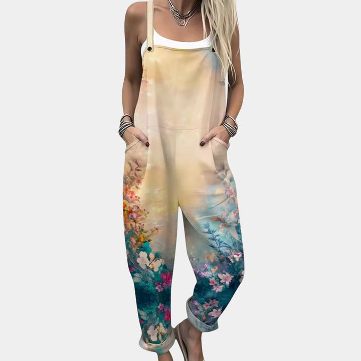 Δωροθέα - Ολόσωμη φόρμα με μοτίβο λεβάντας και καλοκαιρινή αέρινη άνεση