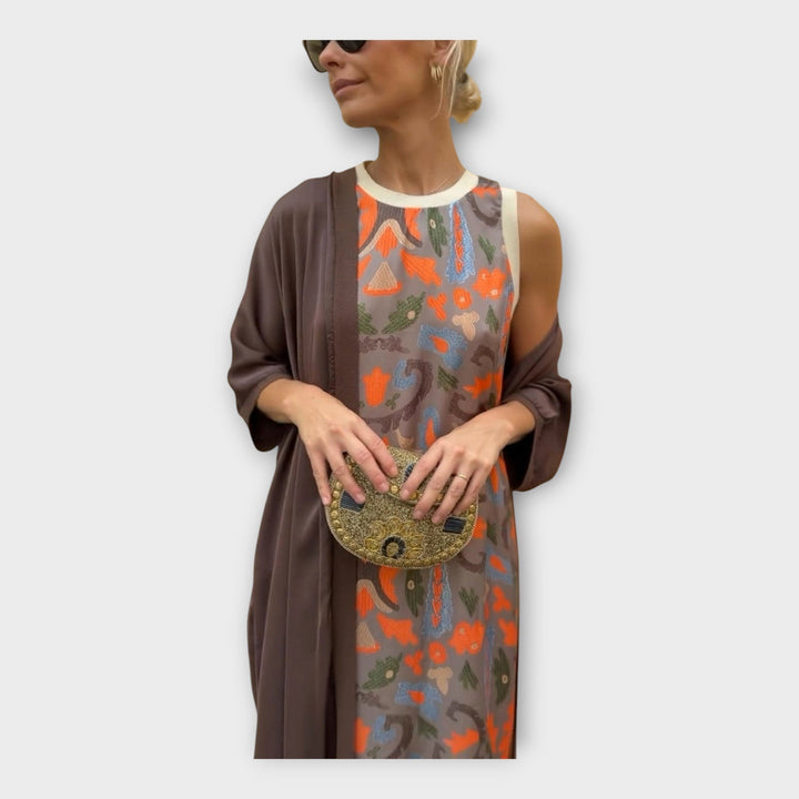 Μάξι Φόρεμα με Εντυπωσιακά Μοτίβα