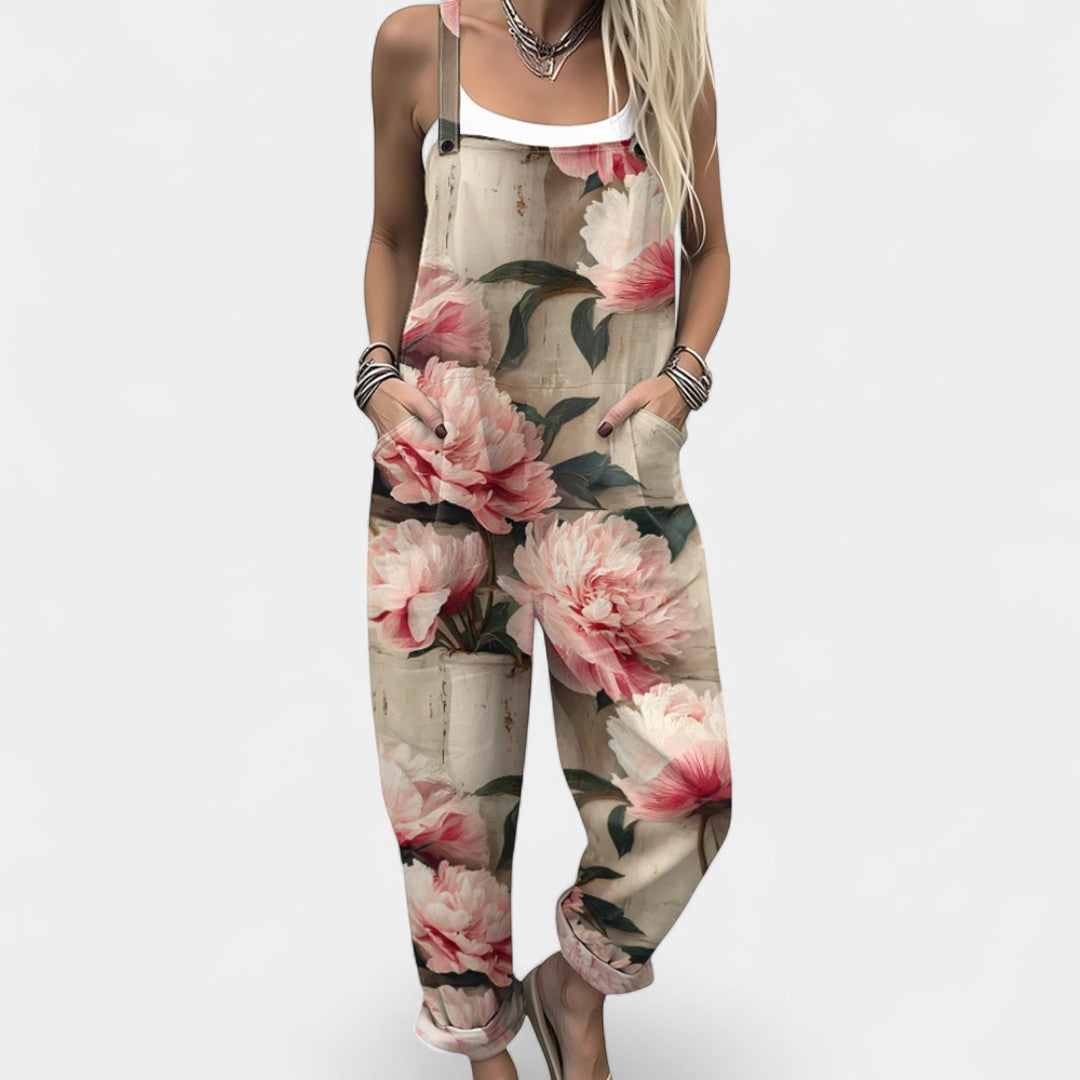 Ουρανία - λουλουδάτη σαλοπέτα με τσέπες για άνετες boho εμφανίσεις την άνοιξη και το καλοκαίρι