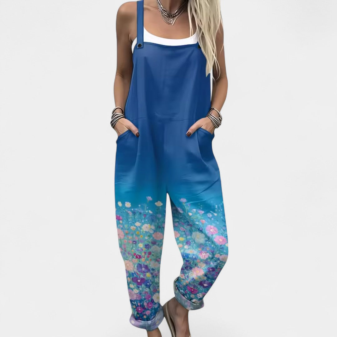 Δωροθέα - Ολόσωμη φόρμα με μοτίβο λεβάντας και καλοκαιρινή αέρινη άνεση