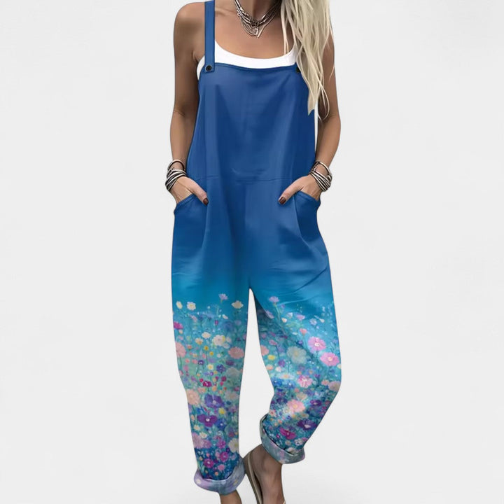 Δωροθέα - Ολόσωμη φόρμα με μοτίβο λεβάντας και καλοκαιρινή αέρινη άνεση