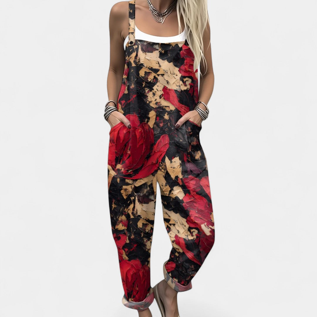 Ουρανία - λουλουδάτη σαλοπέτα με τσέπες για άνετες boho εμφανίσεις την άνοιξη και το καλοκαίρι