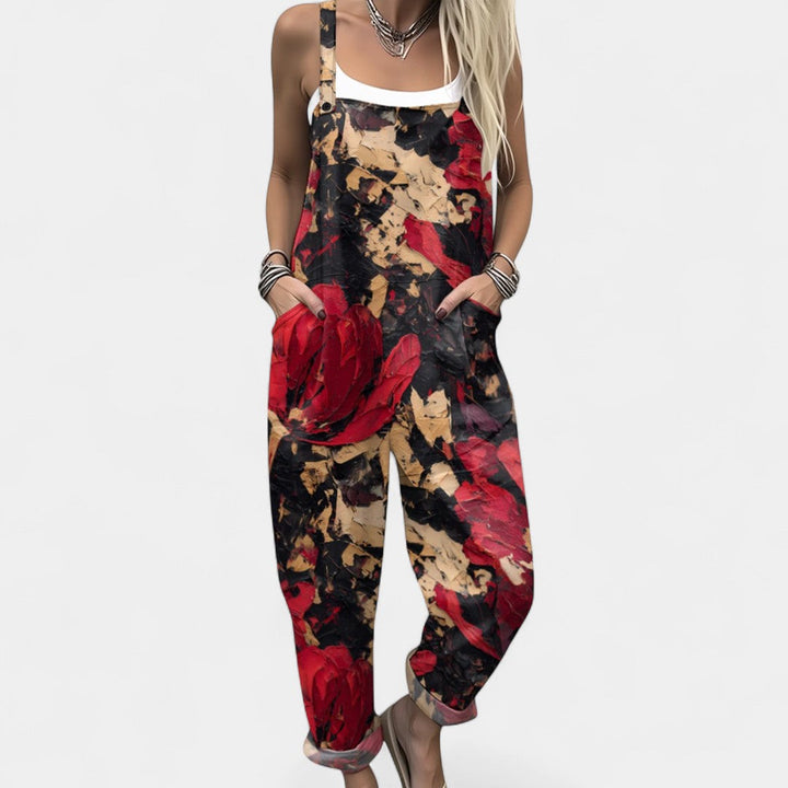 Ουρανία - λουλουδάτη σαλοπέτα με τσέπες για άνετες boho εμφανίσεις την άνοιξη και το καλοκαίρι