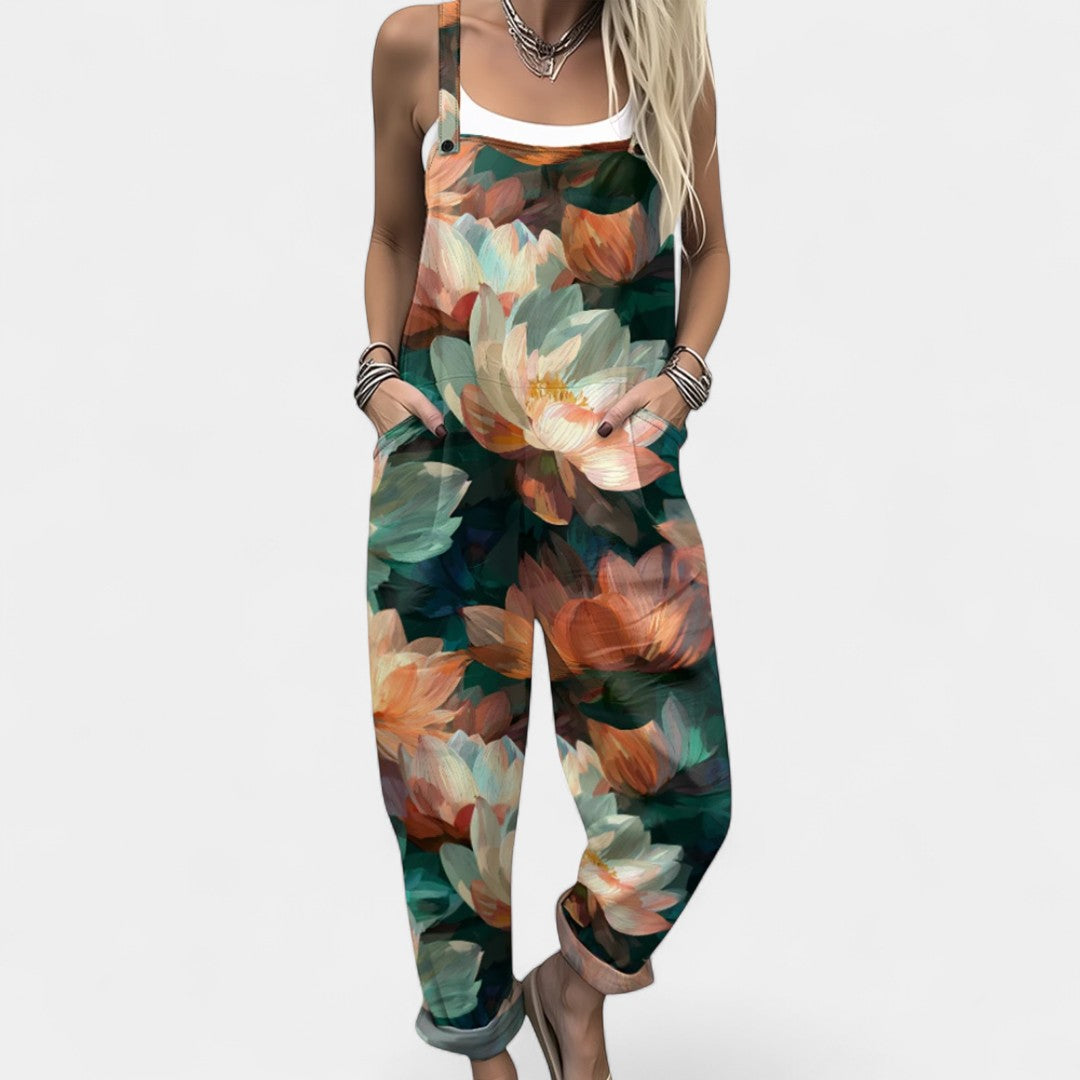 Ουρανία - λουλουδάτη σαλοπέτα με τσέπες για άνετες boho εμφανίσεις την άνοιξη και το καλοκαίρι