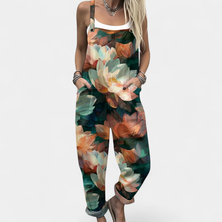 Ουρανία - λουλουδάτη σαλοπέτα με τσέπες για άνετες boho εμφανίσεις την άνοιξη και το καλοκαίρι