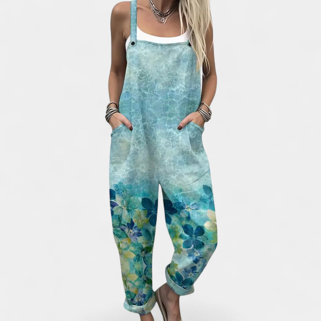 Δωροθέα - Ολόσωμη φόρμα με μοτίβο λεβάντας και καλοκαιρινή αέρινη άνεση