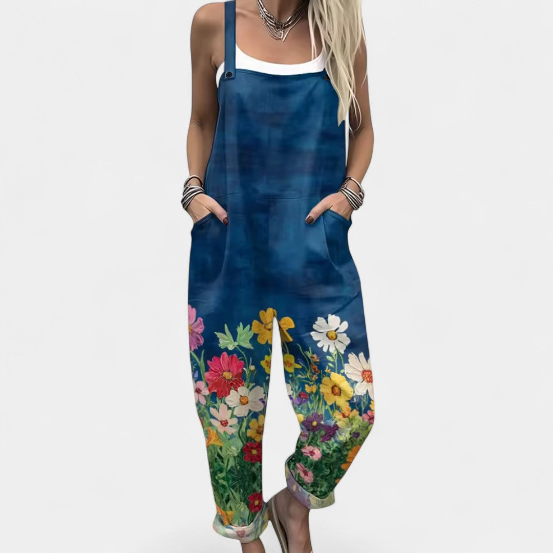 Δωροθέα - Ολόσωμη φόρμα με μοτίβο λεβάντας και καλοκαιρινή αέρινη άνεση