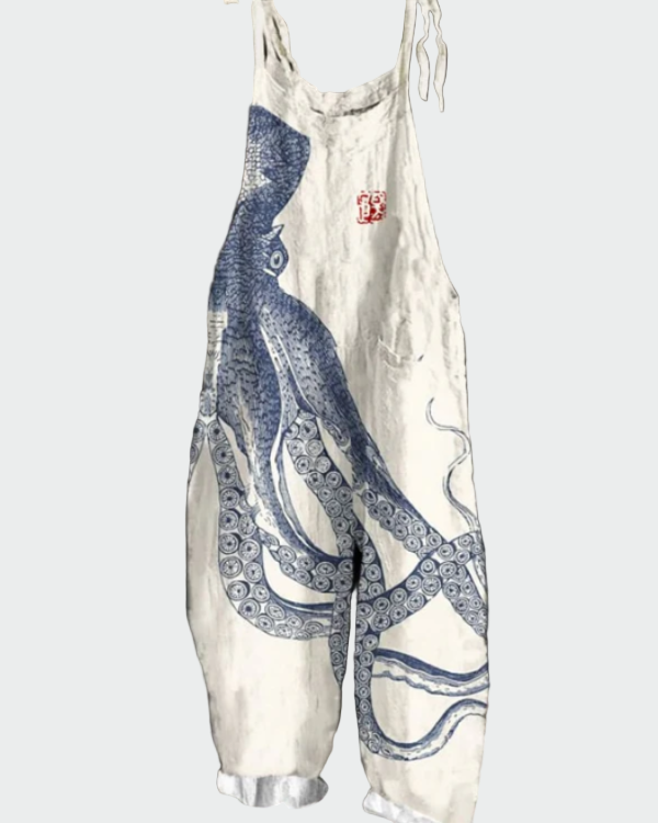 Γυναικεία ολόσωμη φόρμα με φαρδιά πόδια