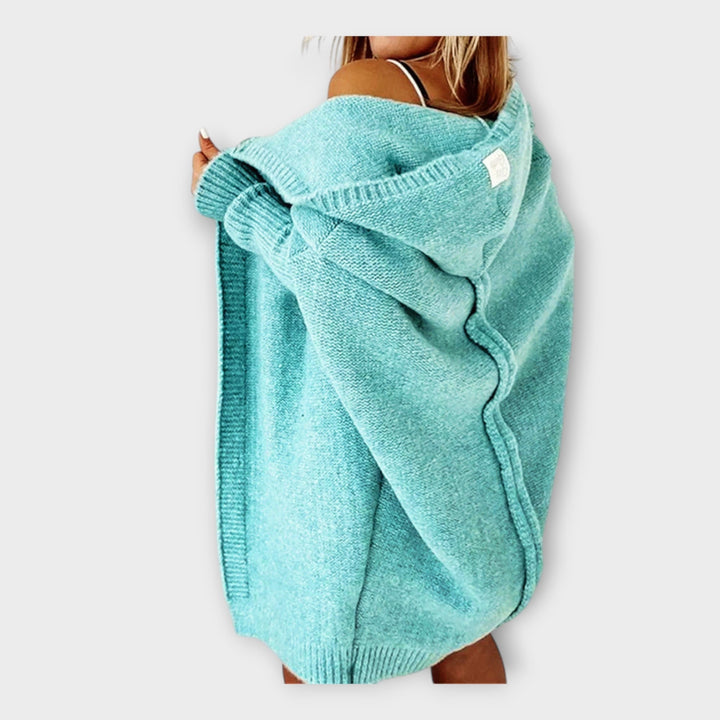 Πλεκτή Ζακέτα με Κουκούλα