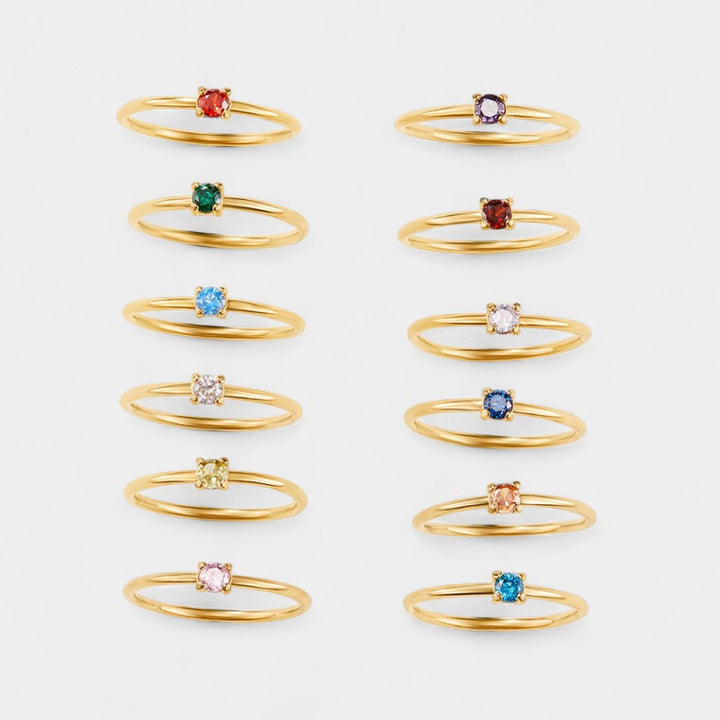 Ιφιγένεια - Χρυσά δαχτυλίδια με λίθο γέννησης