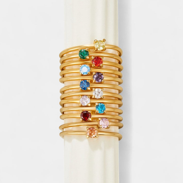 Ιφιγένεια - Χρυσά δαχτυλίδια με λίθο γέννησης