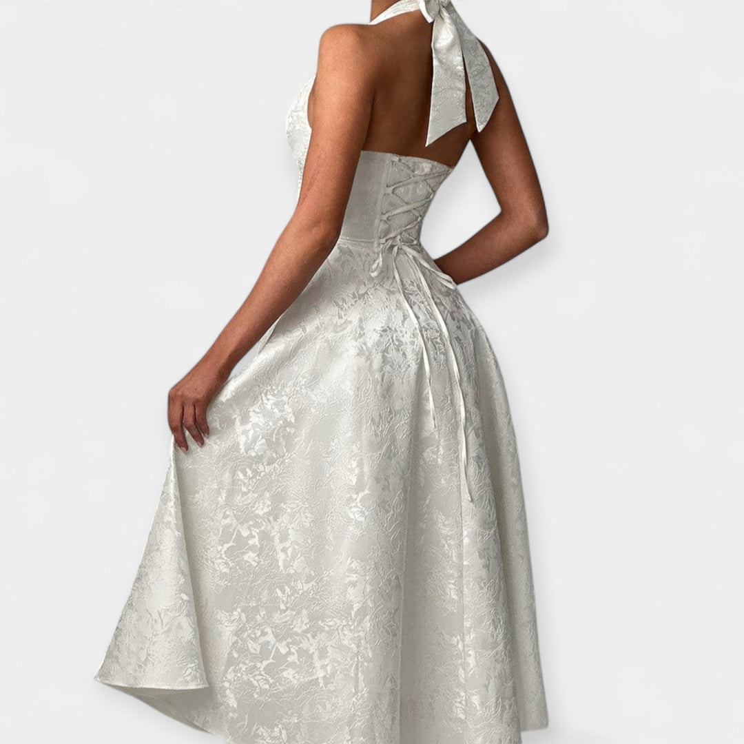 Μίντι Φόρεμα με Ανοιχτή Πλάτη και Στυλάτο Κορσέ