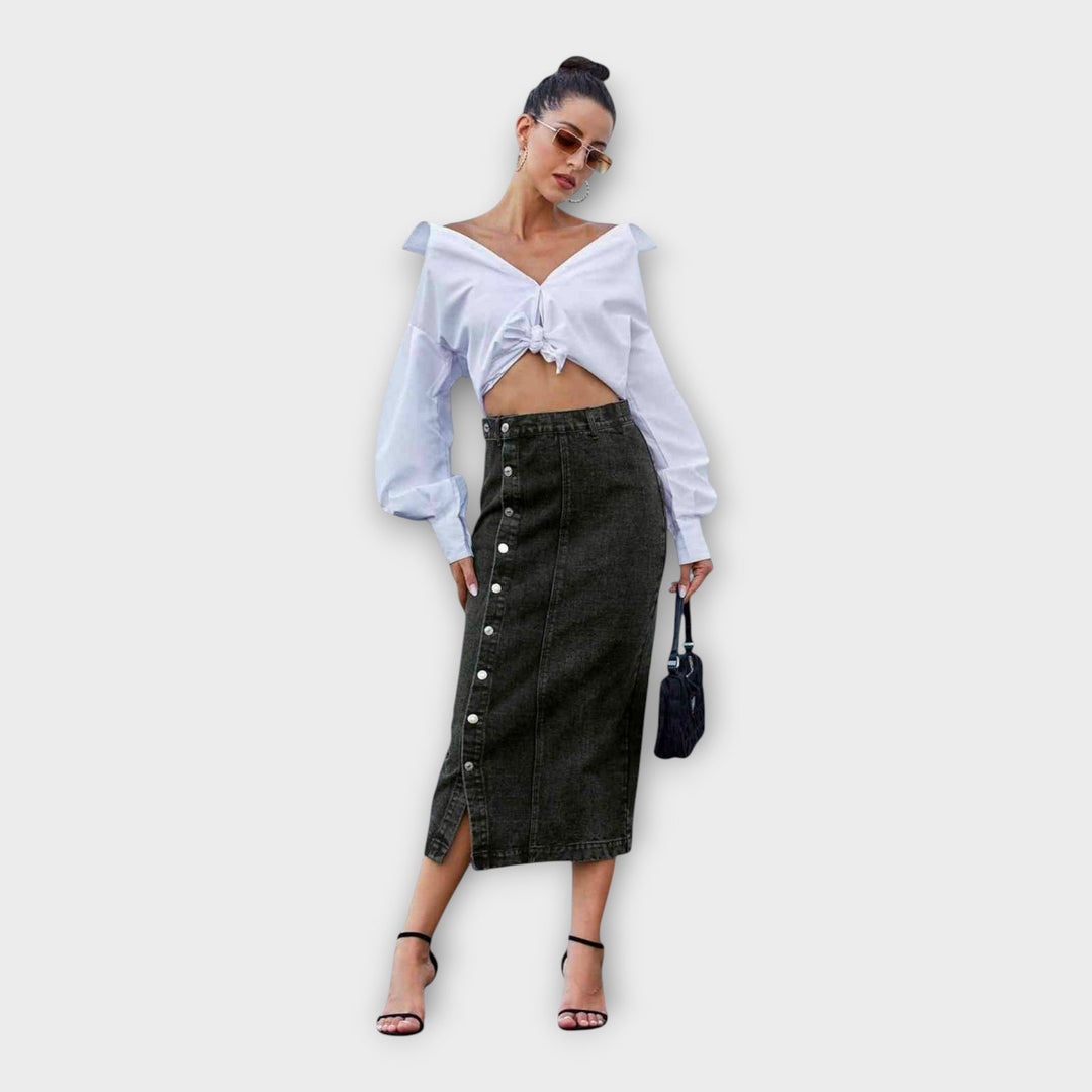 Μάξι Φούστα με Κουμπιά