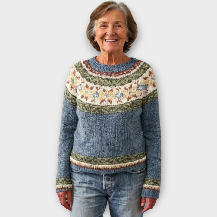 Πλεκτή Μπλούζα με Γεωμετρικό Μοτίβο