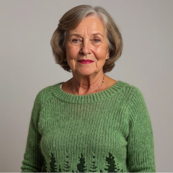 Πλεκτή Μπλούζα με Μοτίβο Έμπνευσης από τη Φύση