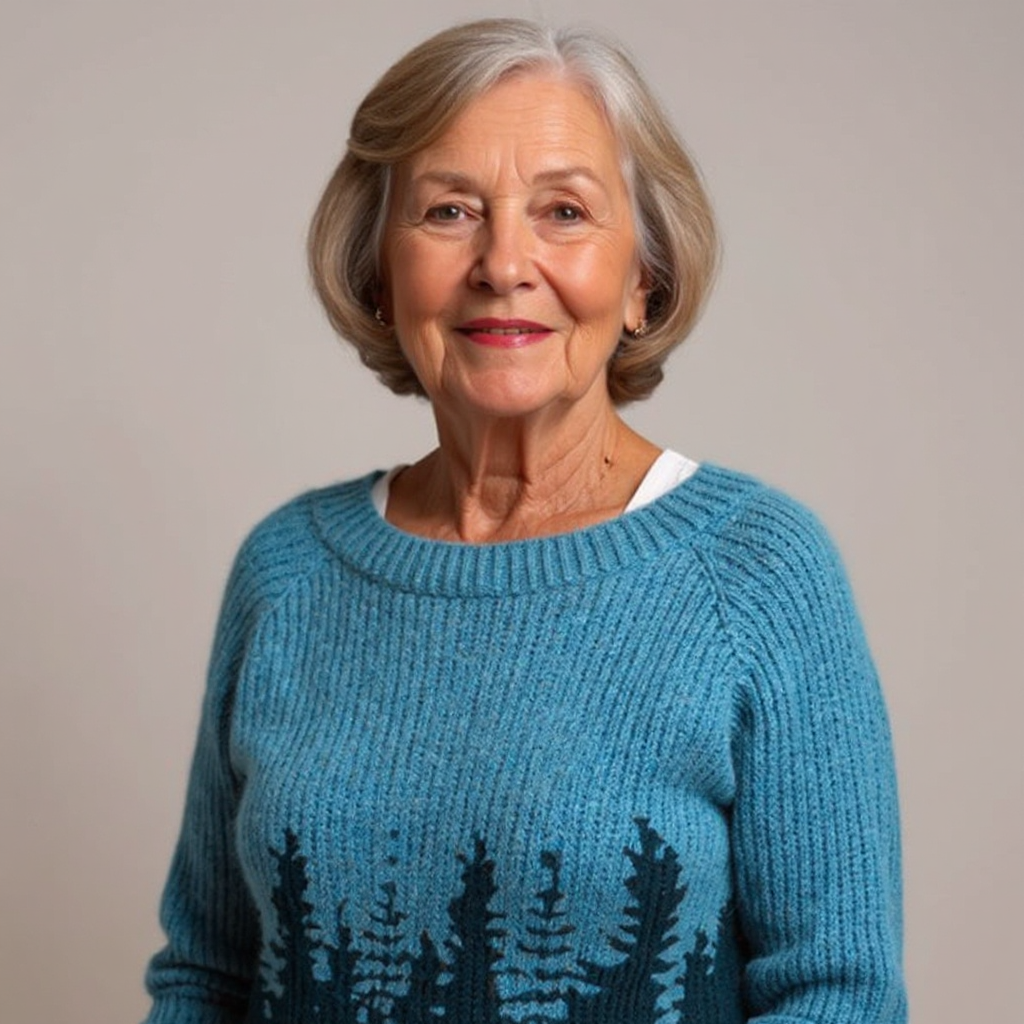 Πλεκτή Μπλούζα με Μοτίβο Έμπνευσης από το Δάσος