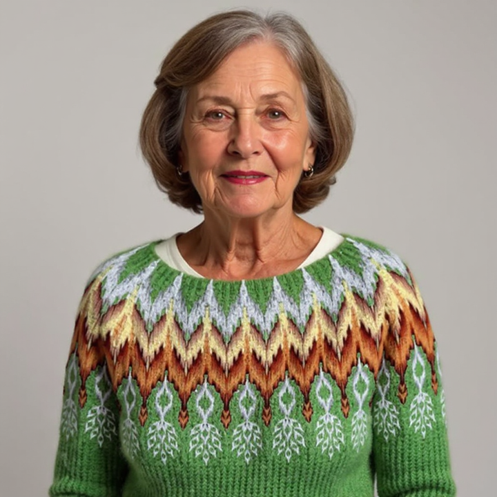 Πλεκτή Μπλούζα με Γεωμετρικό Σχέδιο