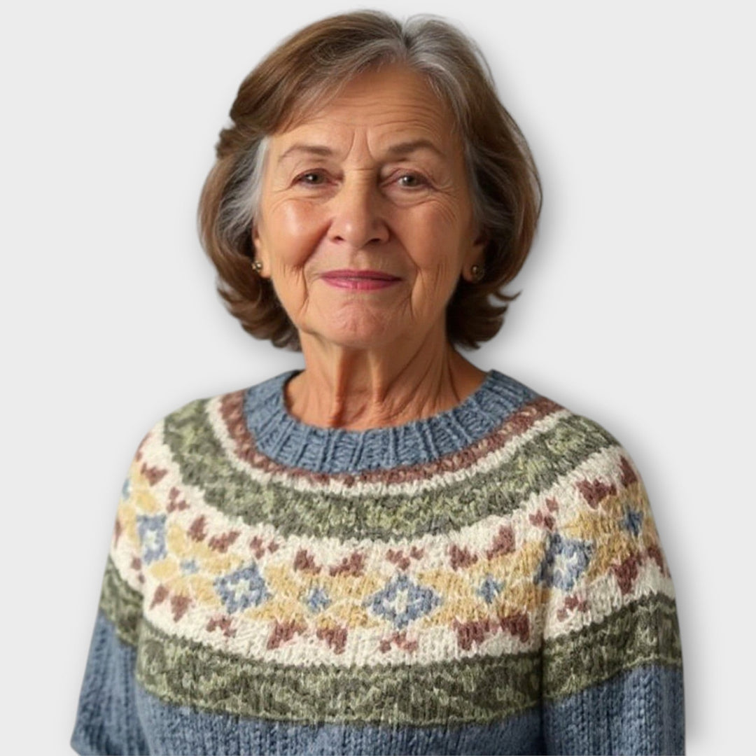 Πλεκτή Μπλούζα με Γεωμετρικό Μοτίβο