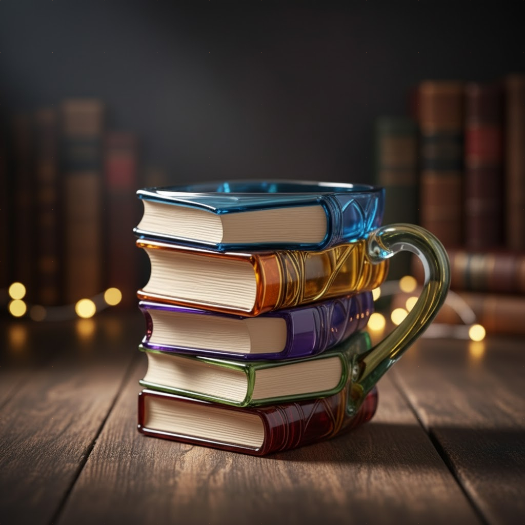 Ręcznie robiony kubek 3D „aurora” (księga)