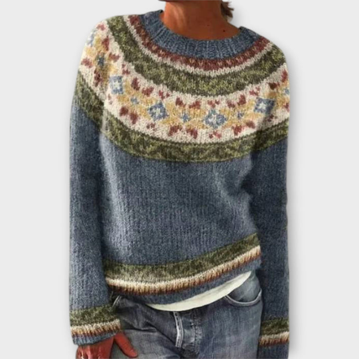 Πλεκτή Μπλούζα με Γεωμετρικό Μοτίβο