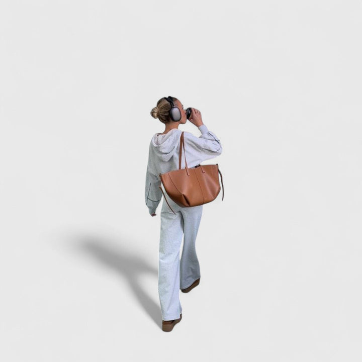 Ηλιάνα - Δερμάτινη τσάντα ώμου vintage για καθημερινή κομψότητα